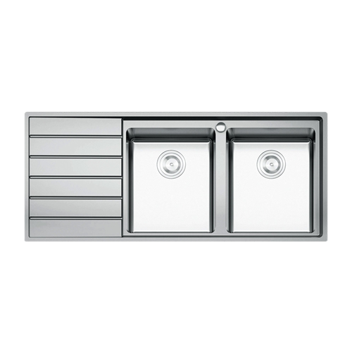 European sink Premium KS11650 2B – Bàn tráiSiphon, giá úp bát inox