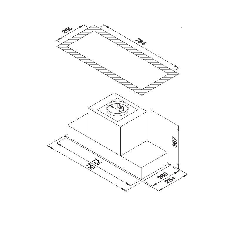 Máy hút mùi âm tủ Malloca HJ-168