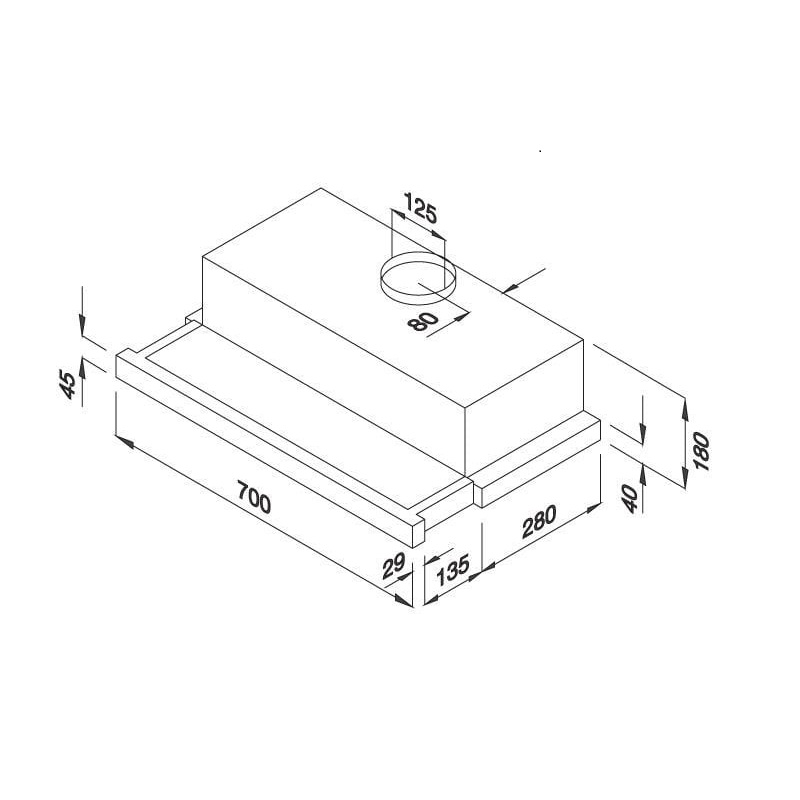 Máy hút mùi âm tủ Malloca H205.7-G