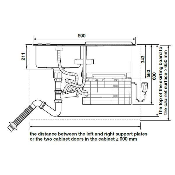 Máy rửa bát kết hợp chậu Hafele HDW-SD90A