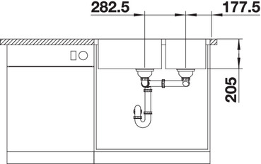 Chậu rửa bát âm Blanco lemis XL 8