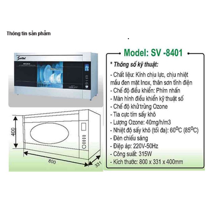 Máy sấy bát Sevilla SV-8401