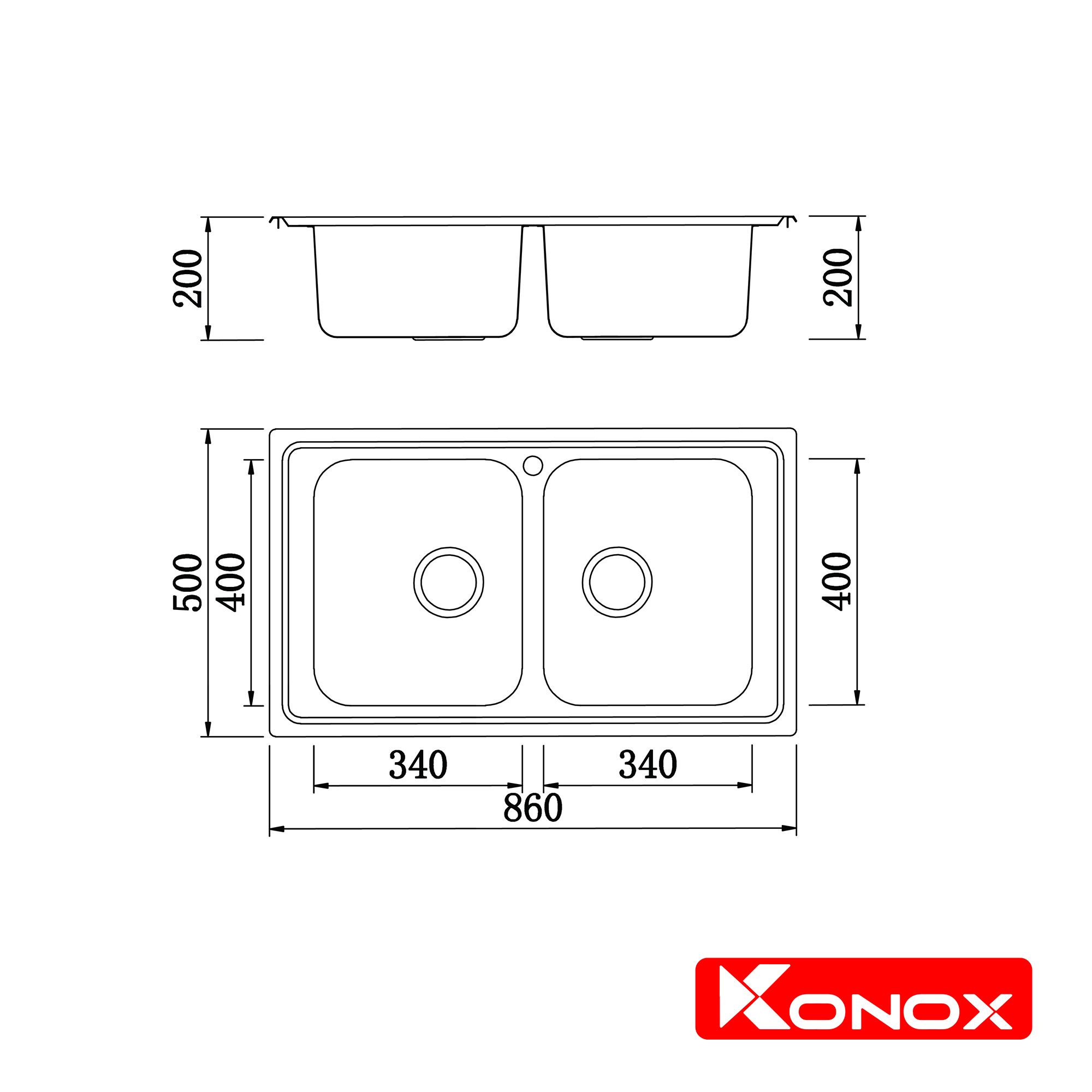 European sink Premium KS8650 2BSiphon, giá úp bát inox