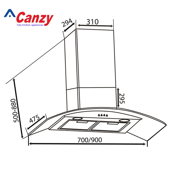 Máy hút mùi Canzy CZ 3670