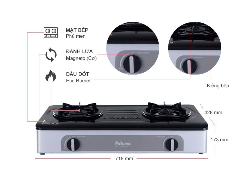 Cấu tạo bếp gas Paloma có tốt không?